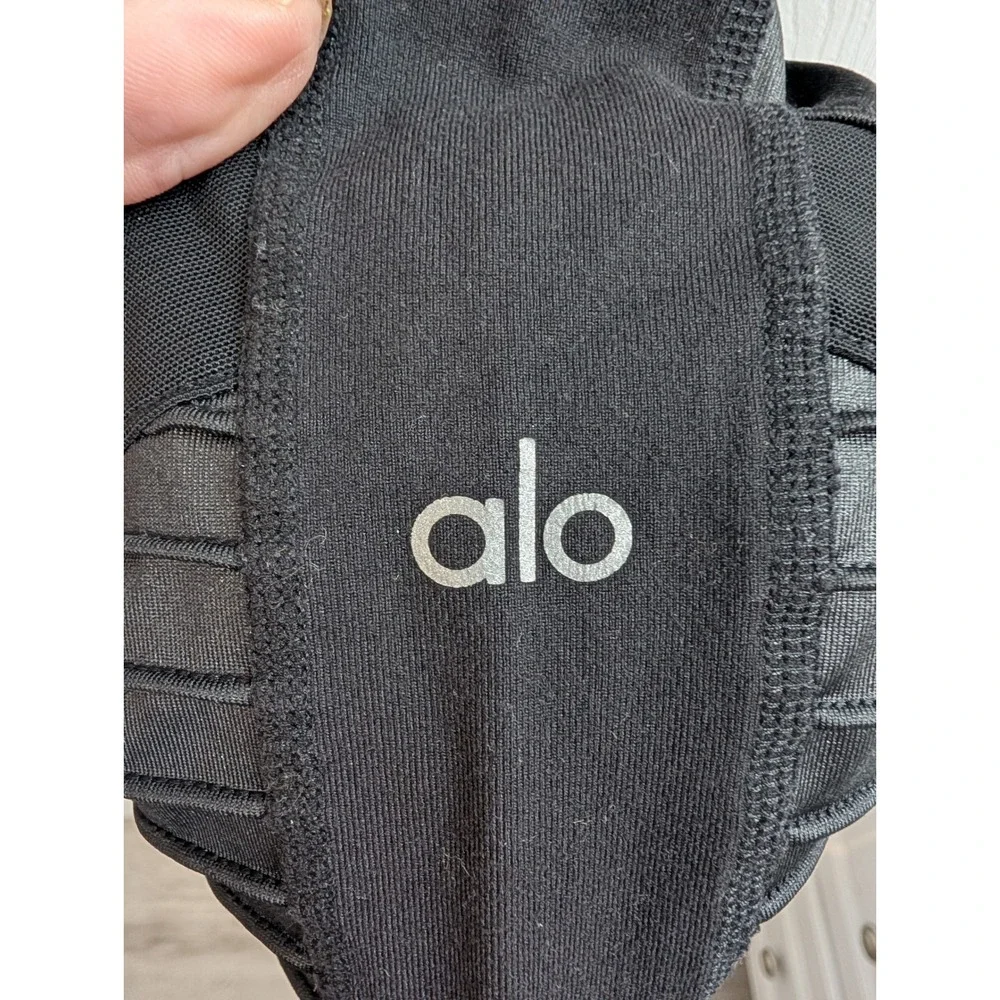 Alo Yoga Moto Leggings Womens Black High Waist Quilted Panels - Size XS